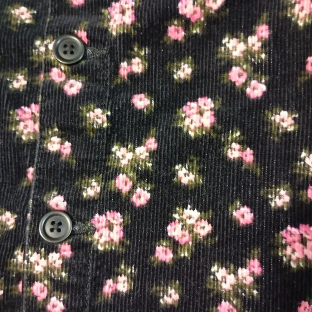 The Childrens Place Girls Floral Corduroy Overall Dress 6X/7 100% Cotton
